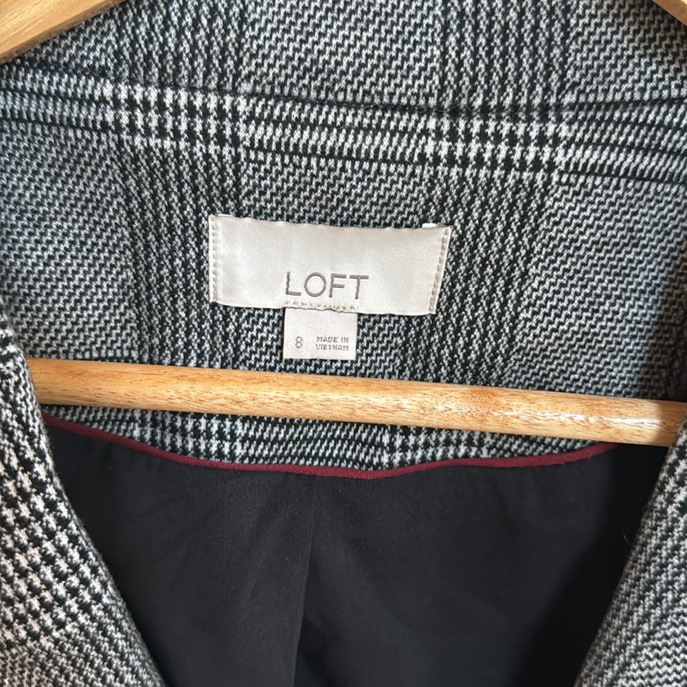 Loft Houndstooth Blazer Single Button - image 2